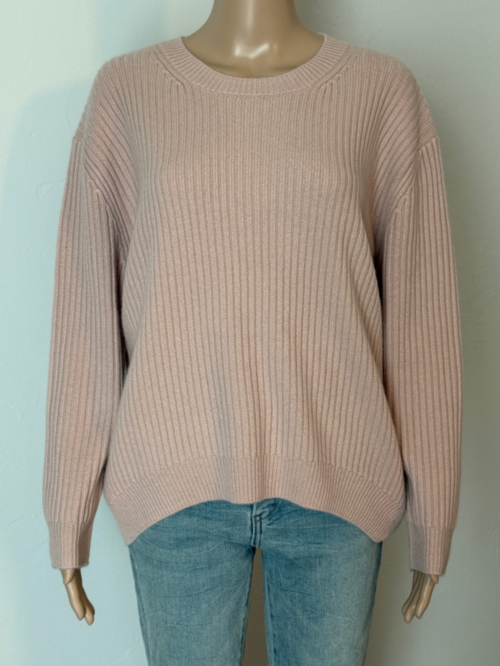 NWOT naked cashmere campbell ribbed crewneck 100% cashmere sweater in pink